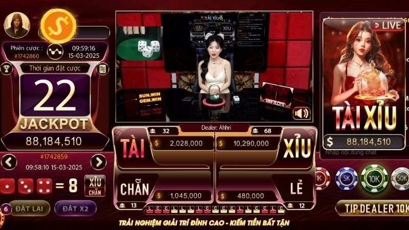 Tài xỉu trực tiếp cá cược đỉnh cao tại XocDia88 